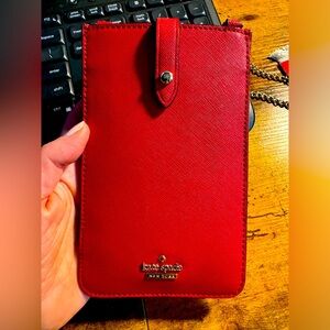 Kate Spade Scarlet Red saffiano leather Crossbody | Phone Wallet Crossbody EUC